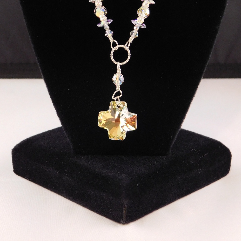 Sterling Silver & Swarovski Crystal Beaded Necklace S131
